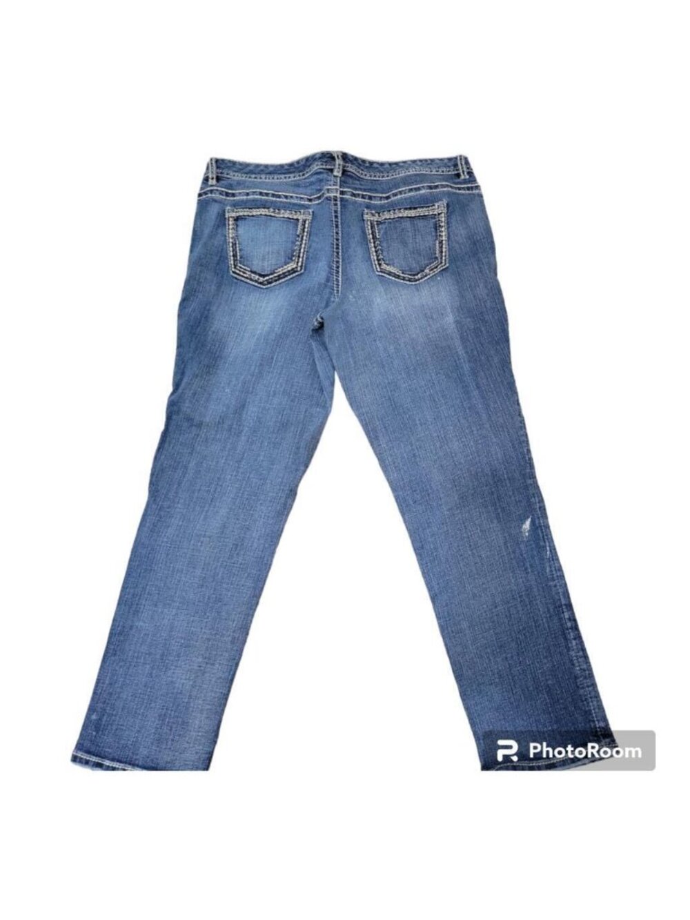 Maurices Distressed Blue Denim Jeans Size 13/14 Straight Leg Womens Casual Style - Picture 4 of 6